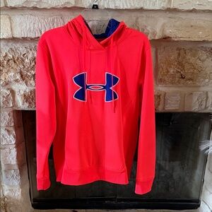 Under Armour Vivid Red Hoodie with Deep Blue Lining